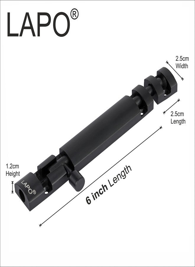 LAPO 4 Pack Premium Aluminum Tower Bolt 6 Inch, Tower Bolt for Main Door and Bathroom, Kundi Door Latch for Bedroom, Chitakni, Tower Bolt for Home,Offices Doors,Windows (Black Finish, Pack of 4) - Image 3